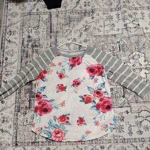 Floral Raglan Sleeve Shirt